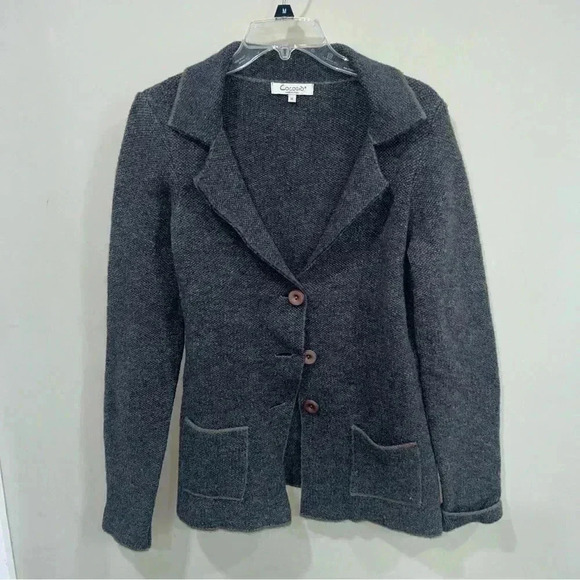 Cocogio Cardigan/Jacket Button‎ Down Gray  Wool Blend Made In Italy Womens Sz M - Picture 1 of 6